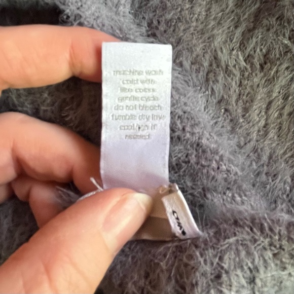 West of Melrose Cropped Wrap Balloon Sleeve Gray Sweater Size Small - Picture 5 of 5